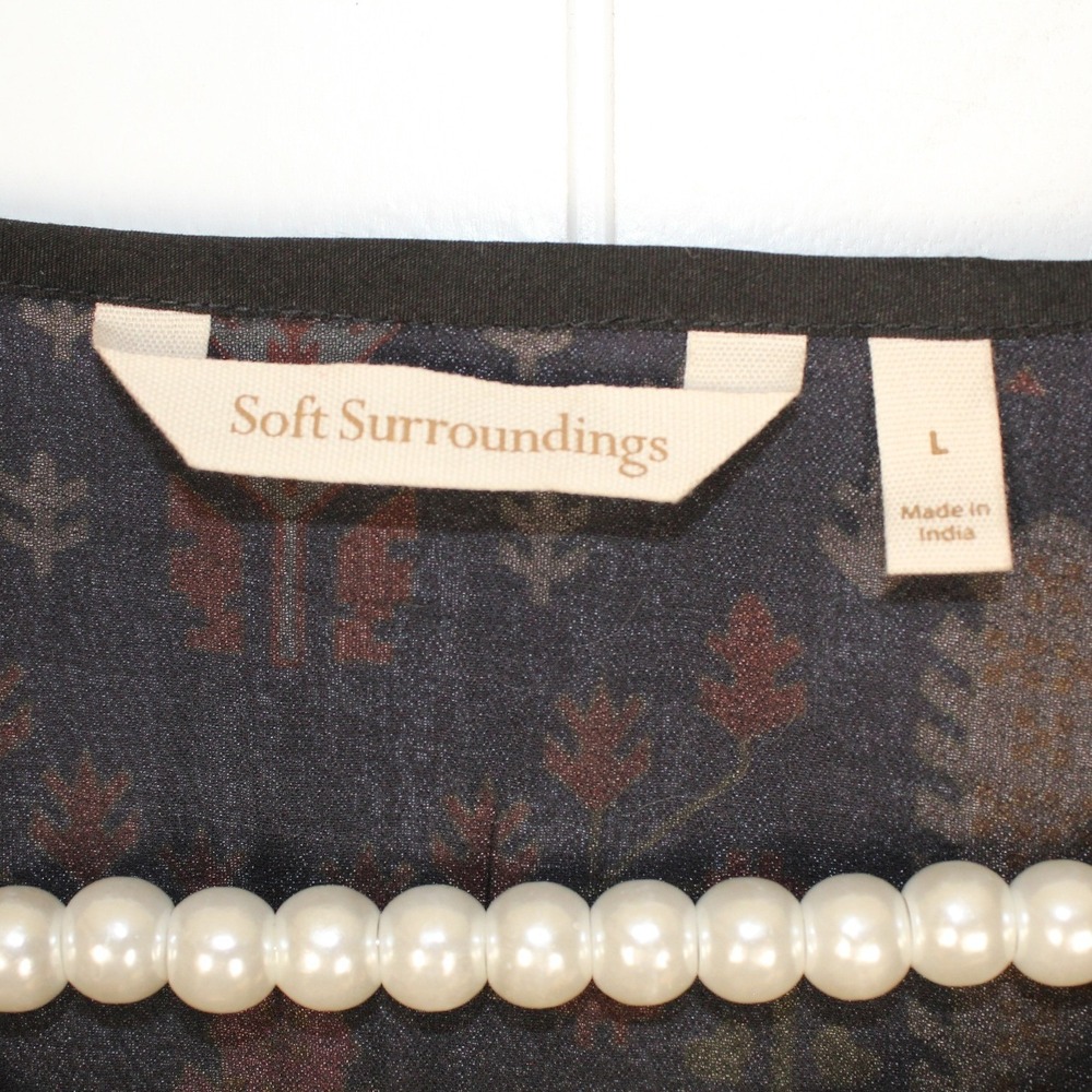 Soft Surroundings Adassa Tunic Top Sequin Velvet Patchwork Bohemian SZ Large - Picture 10 of 11